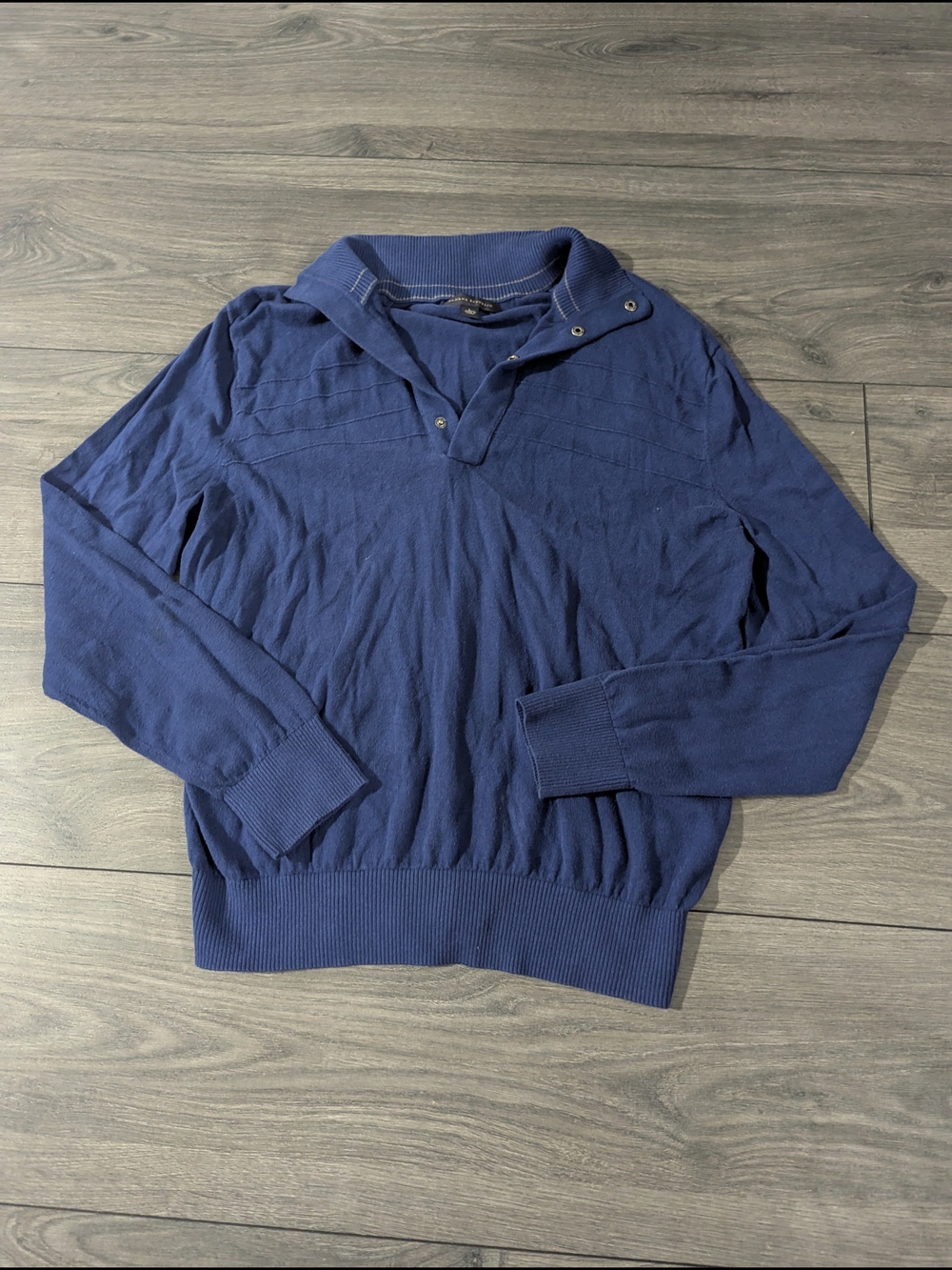 Banana Republic Navy Zip-Front Knit Sweater